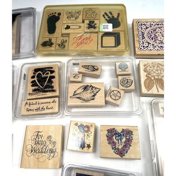 Lot 71 STAMPIN' UP Stamp Affair Rubber Stampede Inkadinkado WOOD STAMPS New/Used - Picture 3 of 9